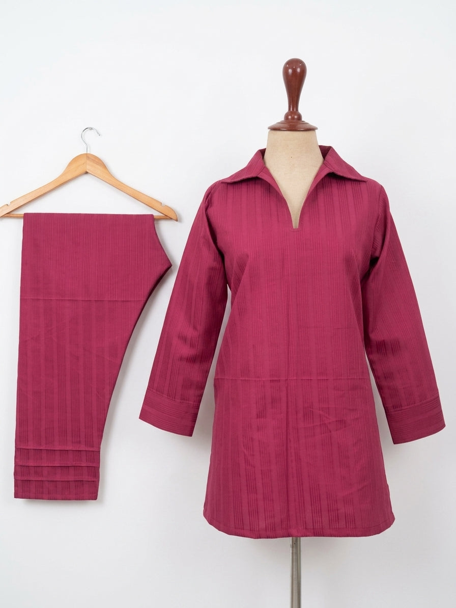 WJC028 Collar Neck Winter Jacquard Co-Ord Set