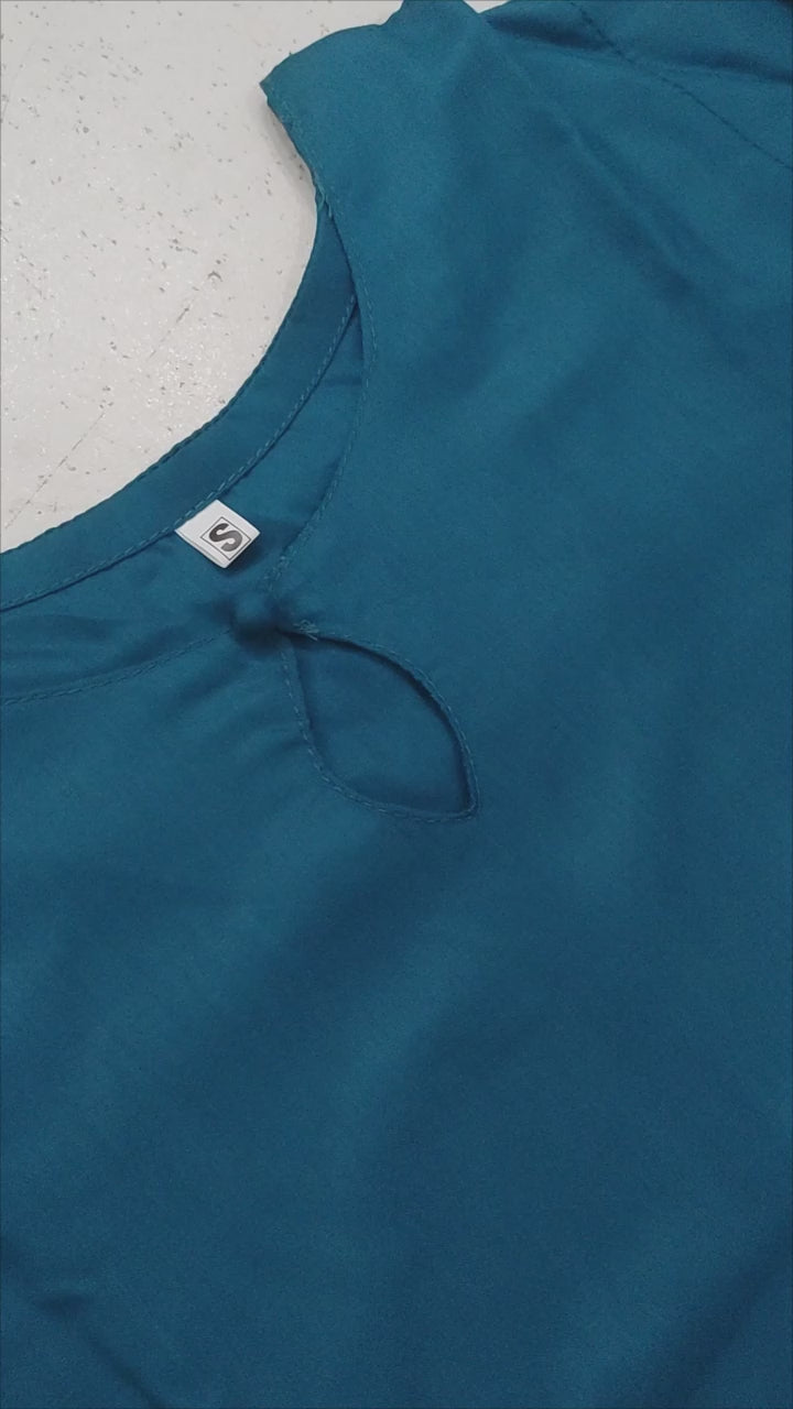 GUL038 Eshal - Teal Blue Linen 2-Piece Set